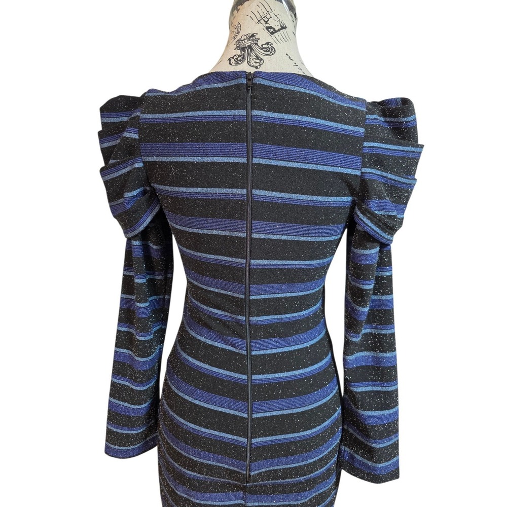 MC Company Brazil Metallic Puff Shoulder Bodycon Dress - TAM 38 / US S/M (READ) - Picture 4 of 12